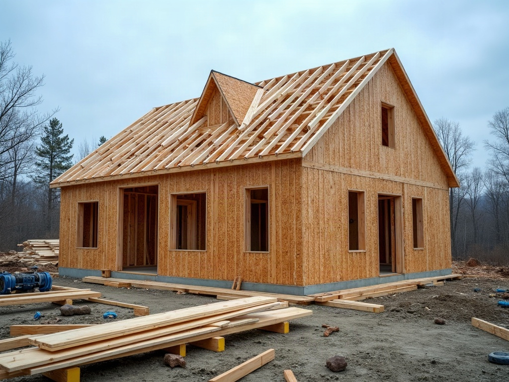General contractor reviewing plans at a Reedley home job site
